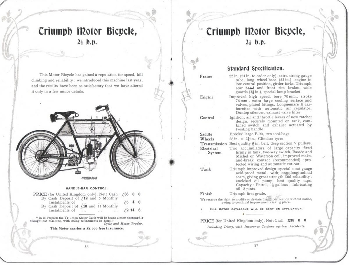 Triumph Brochure c1904 or 1905